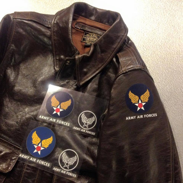  【uscountrystore】-  MIMURA YOKOMIMURA YOKO ARMY AIR FORCES / ARMY AIR CORPS / AAF DECAL for A-2, B-3, D-1 Leather flight jacket.