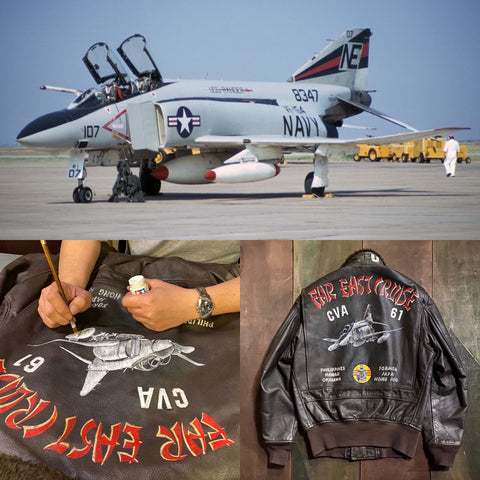 VF-154 F-4J G-1 MIL-J-7823D Flight Jacket with hand painted