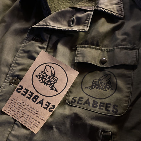US NAVY SEABEES IRON ON DECAL MIMURA YOKO