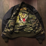  【uscountrystore】-  BIRDIE MADEBIRDIE MADE VNAF HUEY TIGER STRIPE L-2B FLIGHT JACKET w/ DRAGON & TIGER EMBROIDERIES, REVERSIBLE, TEST SAMPLE