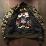  【uscountrystore】-  BIRDIE MADEBIRDIE MADE VNAF HUEY TIGER STRIPE L-2B FLIGHT JACKET w/ DRAGON & TIGER EMBROIDERIES, REVERSIBLE, TEST SAMPLE