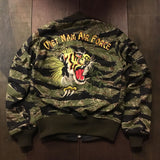  【uscountrystore】-  BIRDIE MADEBIRDIE MADE VNAF HUEY TIGER STRIPE L-2B FLIGHT JACKET w/ DRAGON & TIGER EMBROIDERIES, REVERSIBLE, TEST SAMPLE